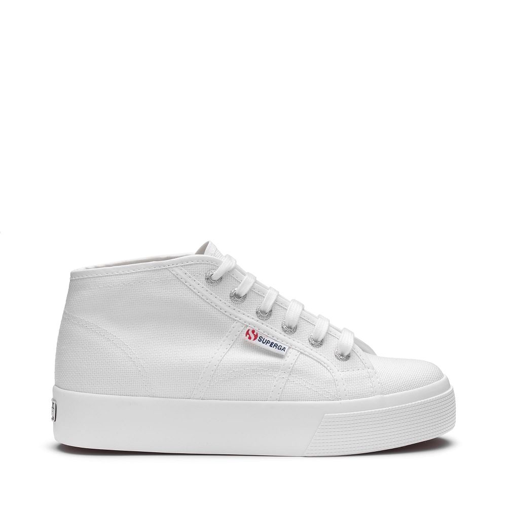 Superga 2578 Cotu White High Top Sneakers - Women's Sneakers USA | US9418428